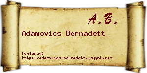Adamovics Bernadett névjegykártya
